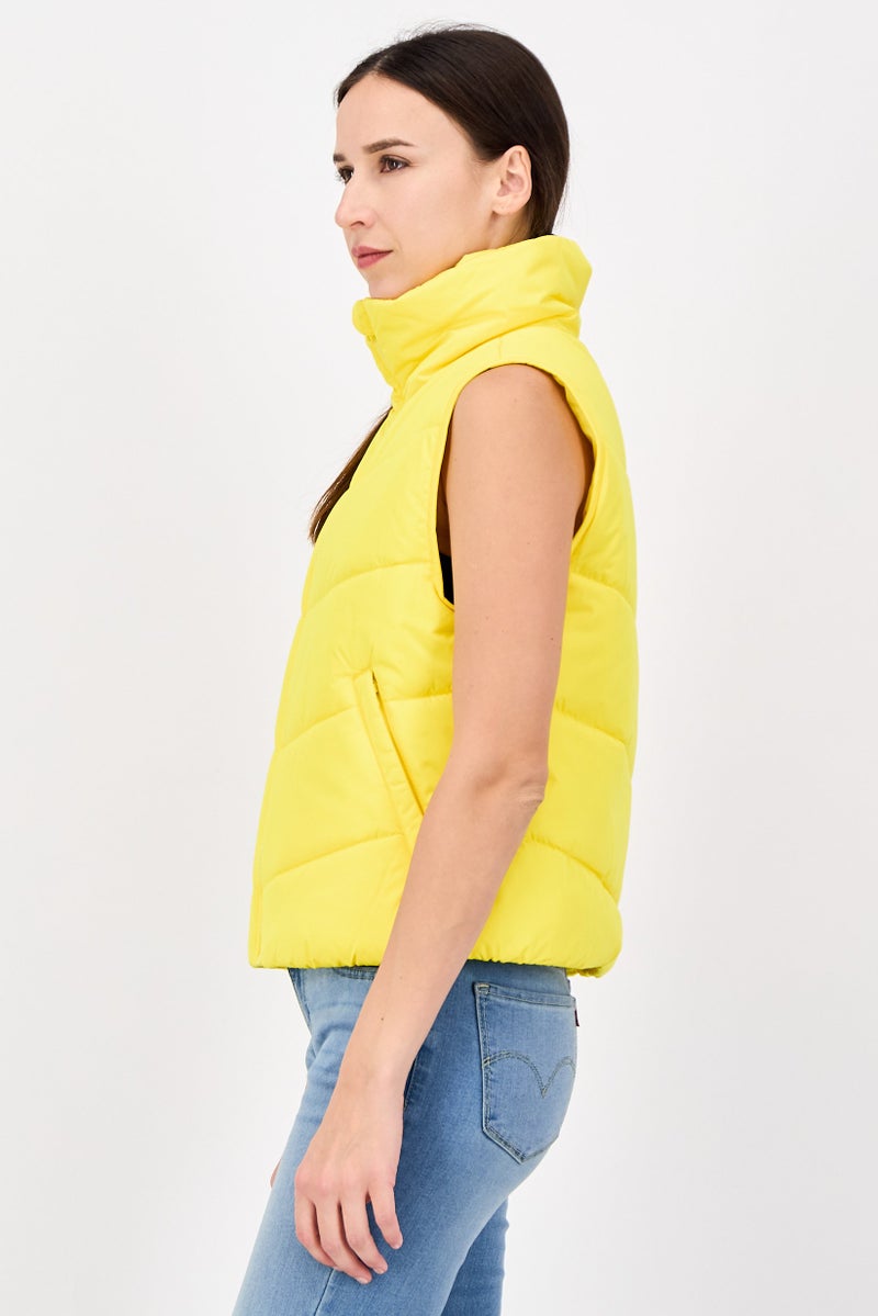 VANS Women Plain Puffer Jacket, Yellow - Image 3